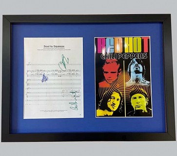 Red Hot Chili Peppers "Soul to Squeeze" Signed Song Sheet + Colour Poster