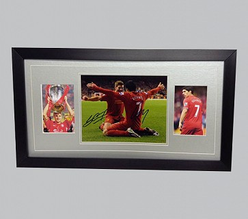 Suarez & Gerrard Signed Liverpool Photo Display