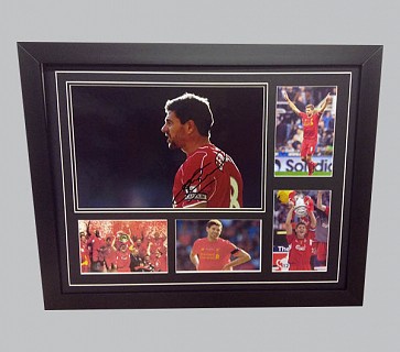 Steven Gerrard Signed LFC Colour Photo + 4 Photos