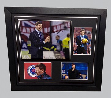 Steven Gerrard Signed Rangers FC Photo + 3 Photos