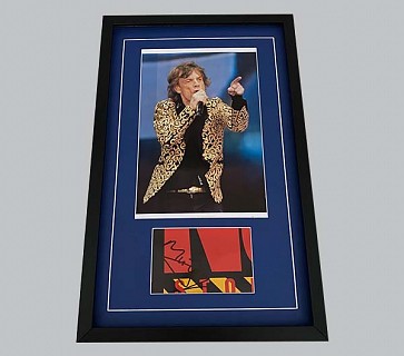 Mick Jagger Signed Rolling Stones Postcard + Concert Photo
