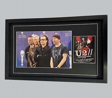 U2 Vertigo Concert Poster Signed by The Edge + Colour Photo
