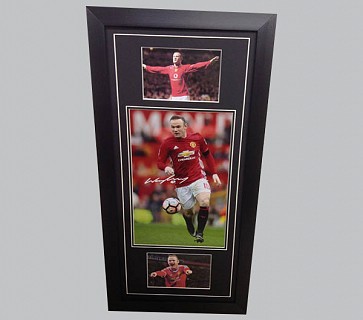 Wayne Rooney Signed Man Utd Colour Photo + 2 Photos