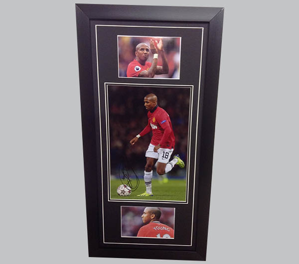 Ashley Young Signed Man Utd Colour Photo + 2 Photos