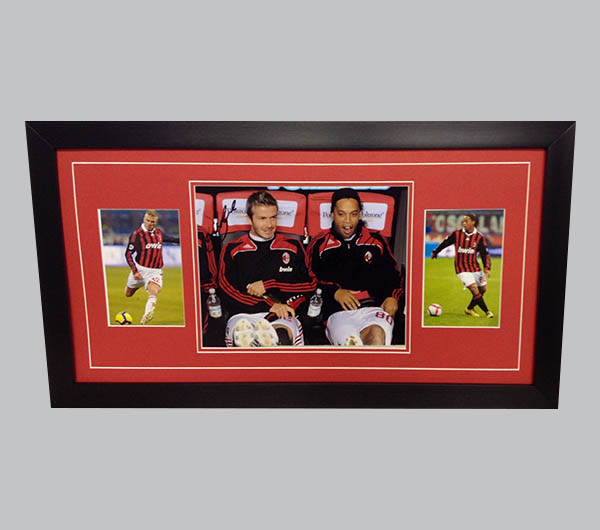 Beckham & Ronaldinho Signed AC Milan Photo + 2 Photos