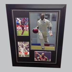 Brian Lara Signed Colour Photo + 3 Photos