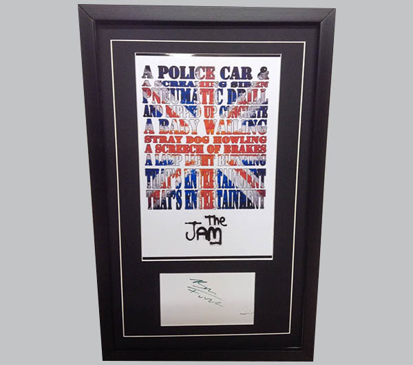 The Jam Postcard (Signed by Bruce Foxton) + "That's Entertainment" Poster