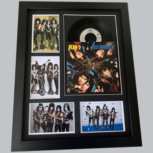 KISS "Crazy Crazy Nights" Signed 7" Record Sleeve + 7" Record & 4 Colour Photos