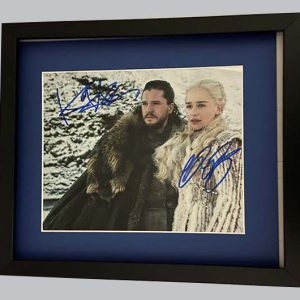 Game Of Thrones Jon Snow & Daenerys Photo Signed by Kit and Emilia