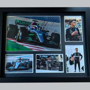 George Russell Signed Colour Photo + 4 Colour Photos