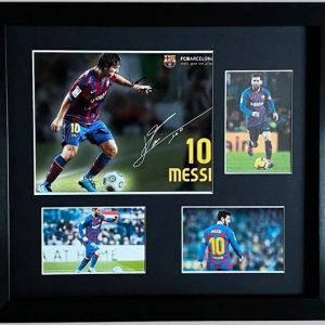 Lionel Messi Signed Barcelona FC Colour Photo + 3 Photos