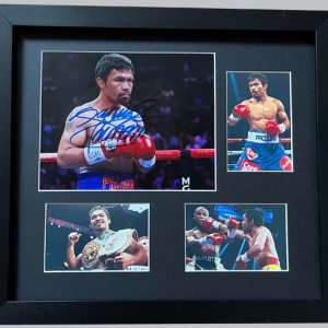 Manny Pacquiao Signed Colour Photo + 3 Colour Photos