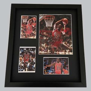 Michael Jordan Signed Colour Basketball Photo + 3 x Colour Photos
