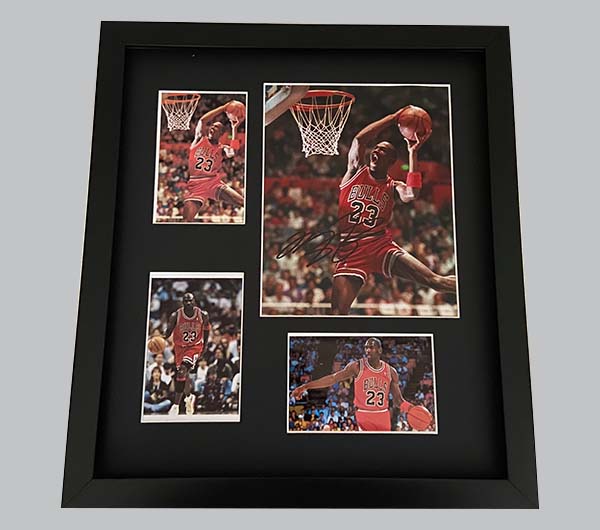 Michael Jordan Signed Colour Basketball Photo + 3 x Colour Photos