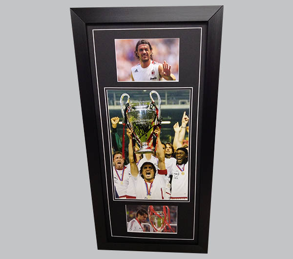 Paolo Maldini Signed AC Milan Colour Photo