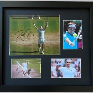 Roger Federer Signed Colour Photo + 3 Photos