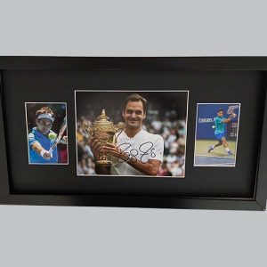 Roger Federer Signed Wimbledon Colour Photo + 2 Colour Photos