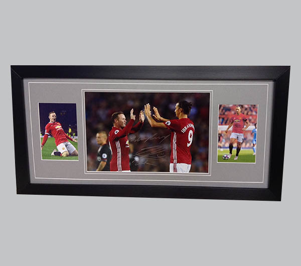 Rooney & Ibrahimovic Signed Man Utd Photo Display