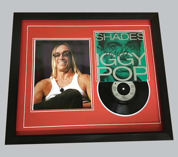 Iggy Pop "Shades" Signed 7" Record Sleeve + 7" Record & Photo