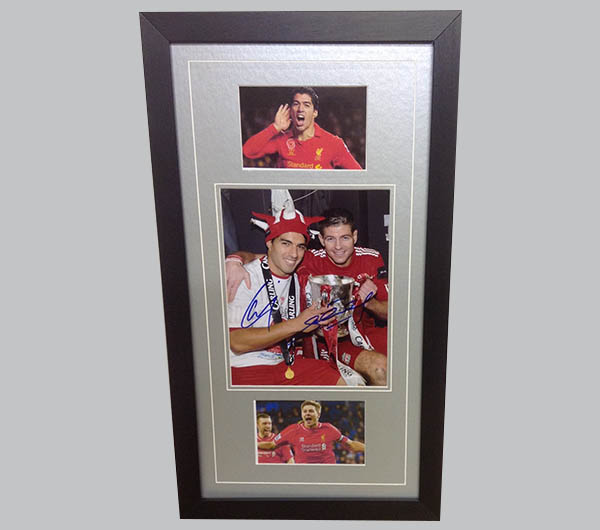 Luis Suarez & Steven Gerrard Signed Liverpool Photo + 2 Photos