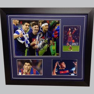 Suarez, Messi & Neymar Signed Barcelona Photo + 3 Photos