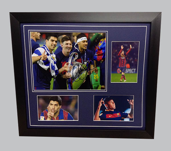 Suarez, Messi & Neymar Signed Barcelona Photo + 3 Photos