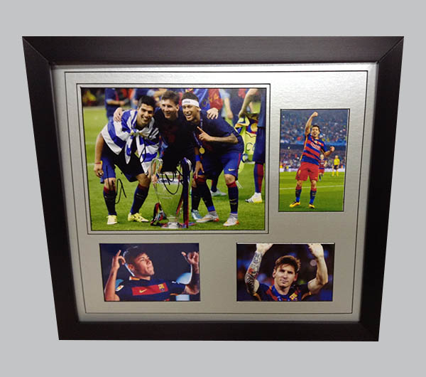 Suarez, Messi & Neymar Signed Barcelona Photo + 3 Photos