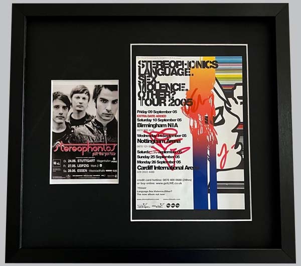 Stereophonics Signed Tour Flyer + Black & White Postcard