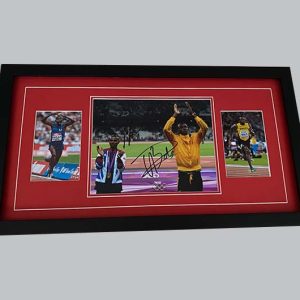 Mo Farah & Usain Bolt Signed Colour Photo + 2 Photos