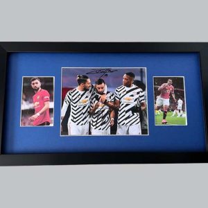 Bruno Fernandes & Anthony Martial Signed Man Utd Photo + 2 Photos