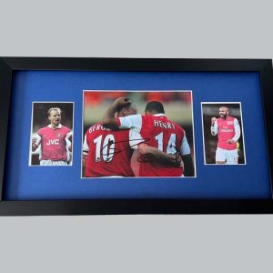 Arsenal Colour Photo Signed by Bergkamp & Henry + 2 Colour Photos