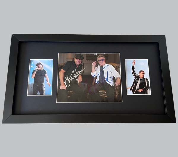 Brian Johnson & Roger Daltrey Signed Colour Photo + 2 Photos