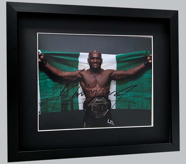 Kamaru Usman (UFC) Signed Colour Photo