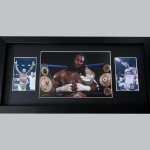 Lennox Lewis Signed Colour Photo + 2 Colour Photos