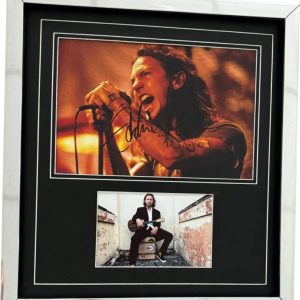 Eddie Vedder Signed Colour Concert Photo