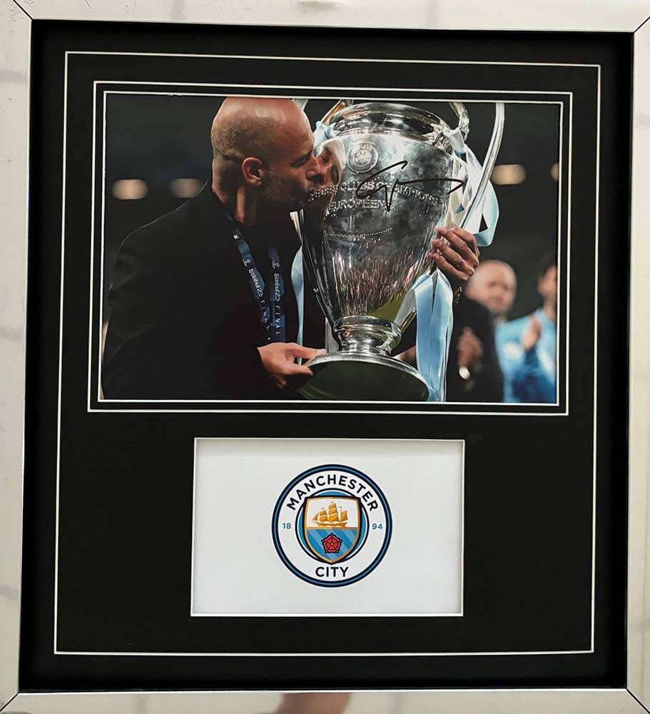 Pep Guardiola Signed Man City Photo