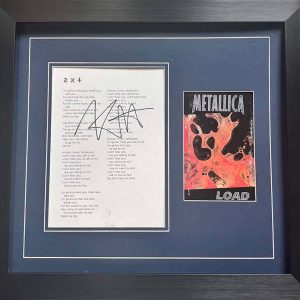 Metallica 2x4 Music Sheet Signed by Kirk Hammett