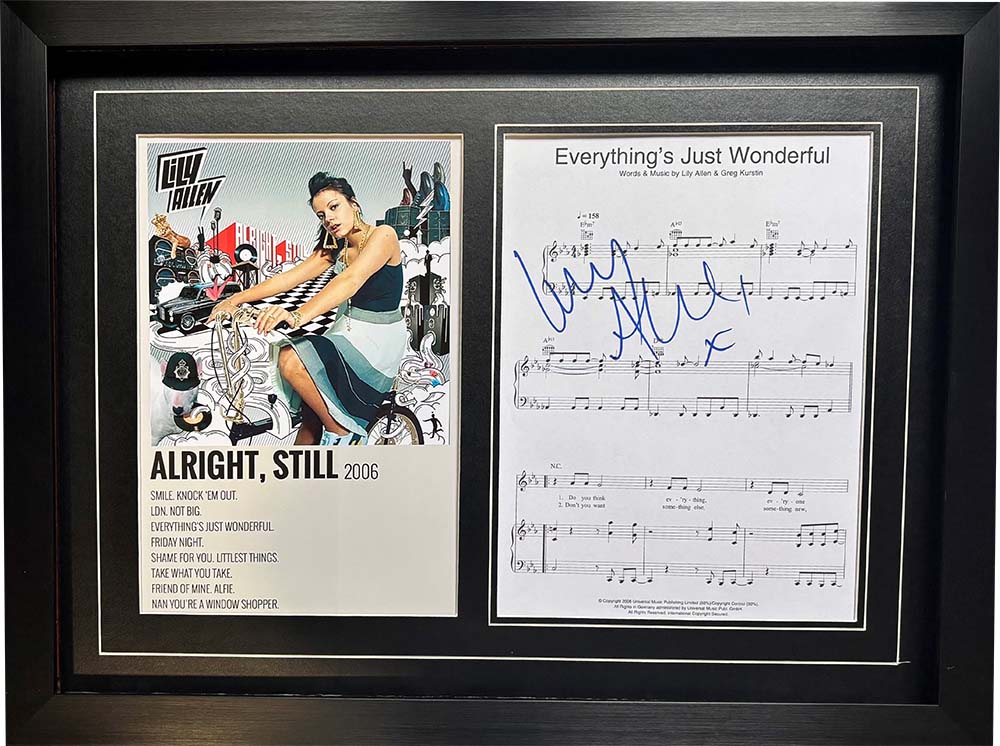 Everything's Just Wonderful Song Sheet Signed by Lily Allen