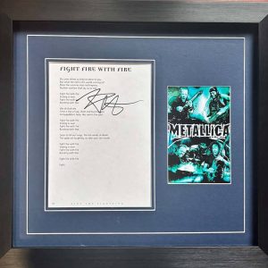 Fight Fire with Fire Signed Lyric Sheet