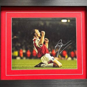 Dennis Bergkamp Signed Arsenal Colour Photo