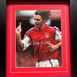 Robert Pires Signed Arsenal Colour Photo